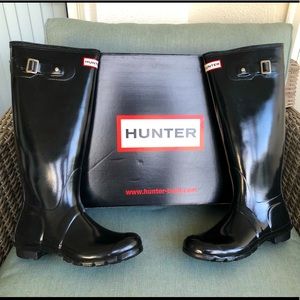 Hunter Women's Original Tall Gloss Boot US 8 Black